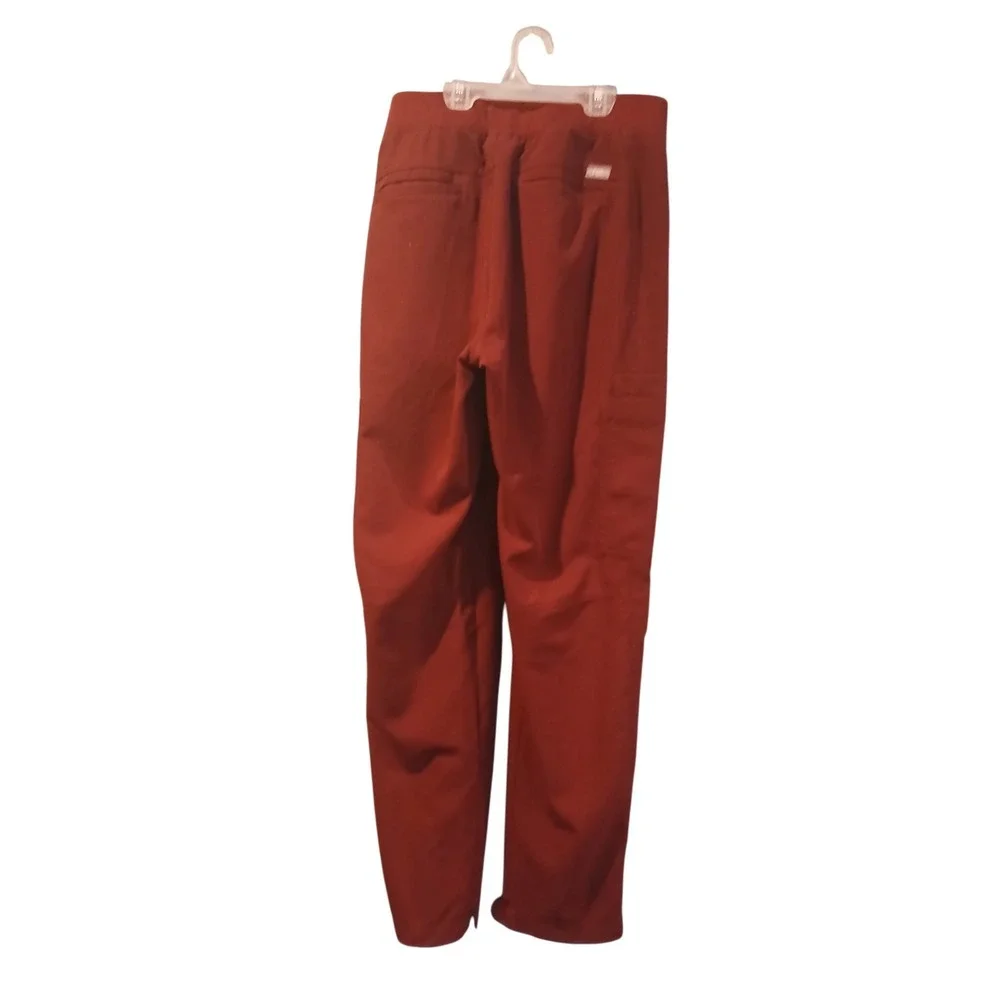FIGS Scrub Pants Cargo Pockets Elastic Waist Burgundy Red Women's Size Small